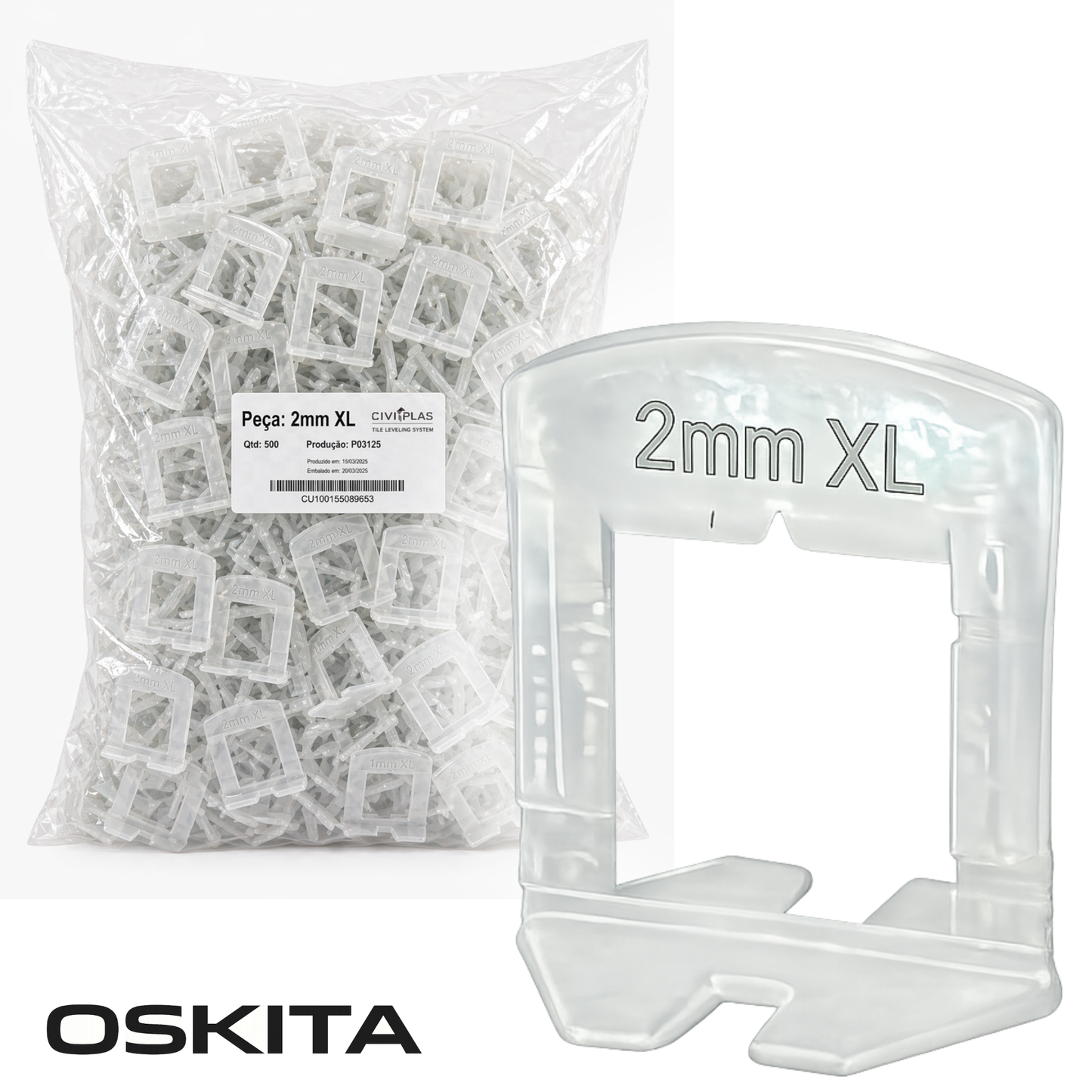 Tile Leveling Clips – Stone & Large-Format (1 & 2 mm)