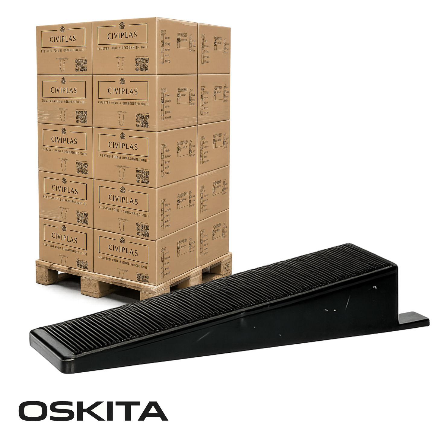 Oskita Civiplas tile leveling wedges with pallet