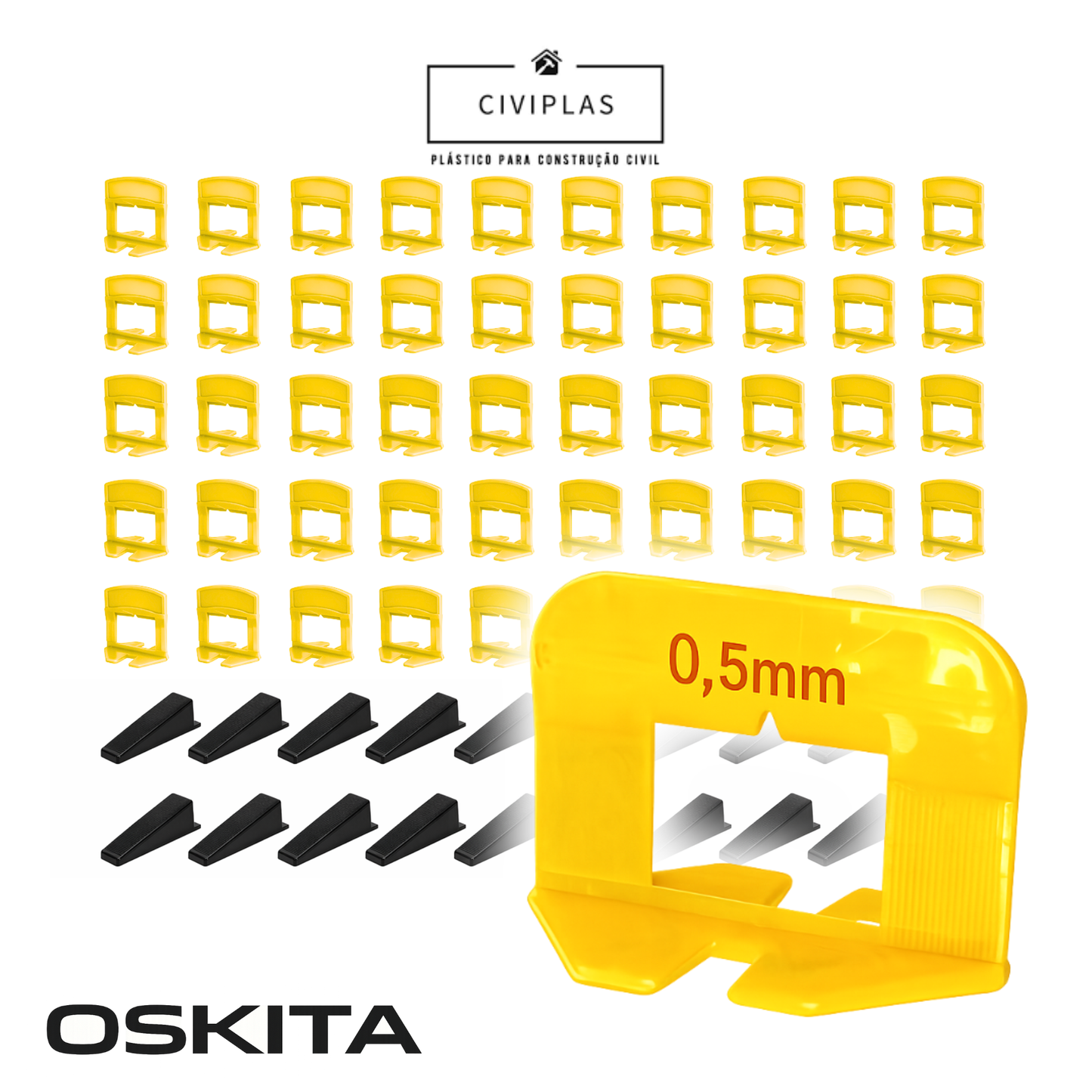 Oskita Civiplas standard 0,5 mm tile leveling test kit