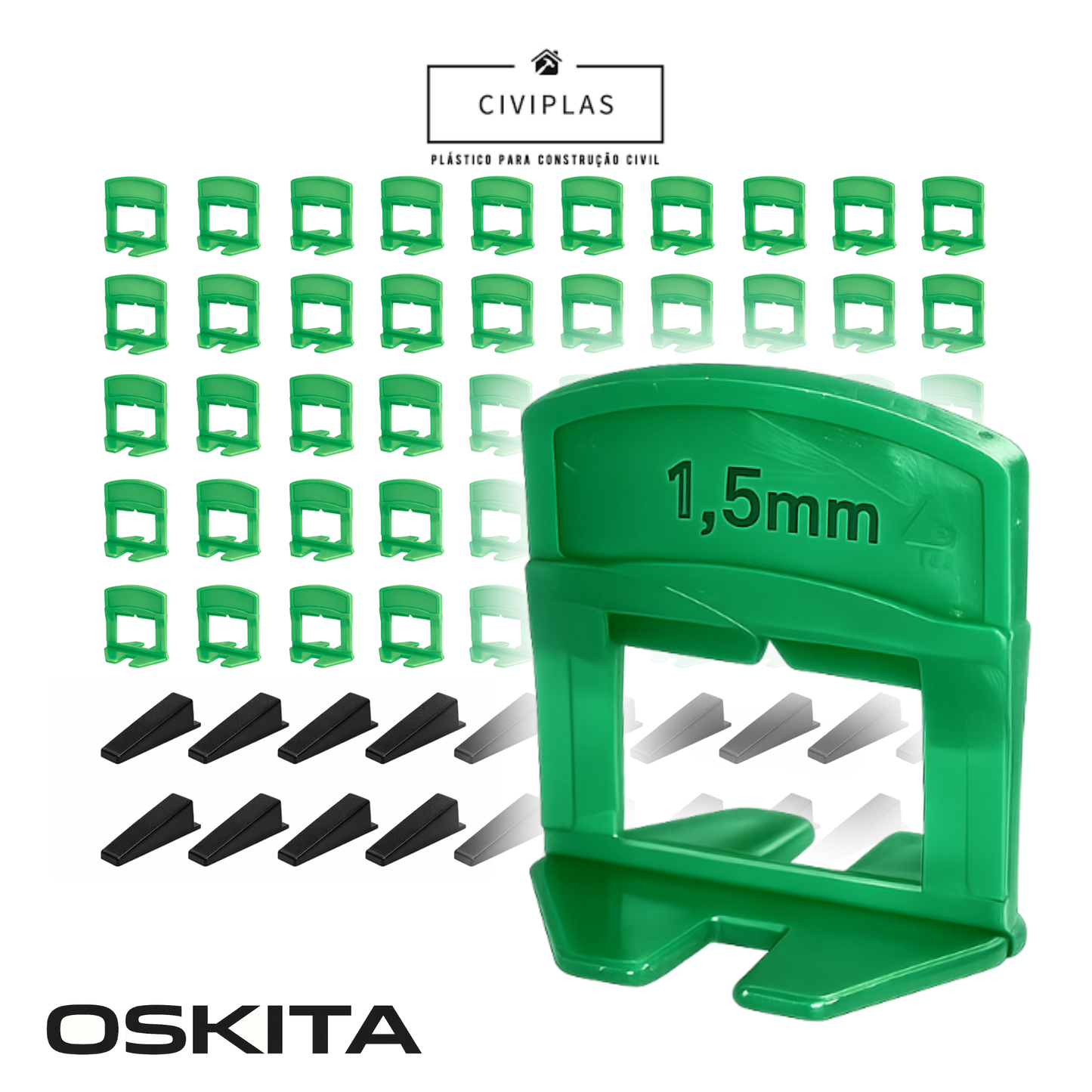 Oskita Civiplas standard 1,5 mm tile leveling test kit
