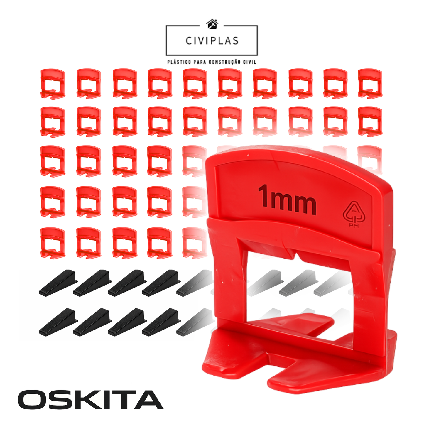 Oskita Civiplas standard 1 mm tile leveling test kit